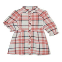 Wonder Nation Girls Boyunduruğu Mini Gömlek Elbise, 4 Beden- Artı