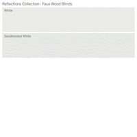 Özel Yansımalar Koleksiyonu, 2 Akülü Fau Ahşap Jaluzi, Kumlanmış Beyaz, 3 4 Genişlik 72 Uzunluk