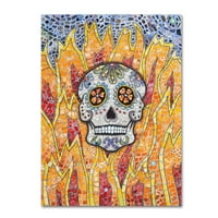 Charlsie Kelly'den Ticari Marka Güzel Sanatlar 'Burning Skull' Tuval Sanatı