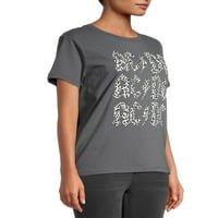 Grayson tarafından gri Sosyal kadın Hayvan AC DC Kısa Kollu grafikli tişört