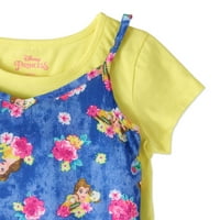 T-Shirt 2 Parçalı Set ile Kız Çocuk Belle Dantel Etek Slip Elbise