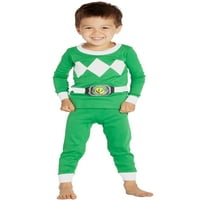 Power Ranger Erkek Bebek Mighty Morphin Pijama Takımı, yeşil, 5T