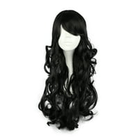 Benzersiz pazarlık insan saçı peruk kadınlar için kıvırcık peruk peruk kap 24 Siyah