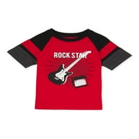Garanimals Erkek Bebek ve Yürümeye Başlayan Çocuk Rockstar Kısa Kollu Raglan Tişört