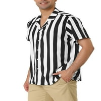 Benzersiz pazarlık erkek Kısa kollu Yaz Çizgili Plaj gömlek