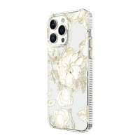 onn. Beyaz metalik çiçek telefon kılıfı için iPhone Pro Ma ve iPhone Pro Ma Corning cam ekran koruma paketi