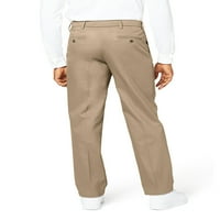 Liman işçileri erkek Pileli Klasik Fit İmza Haki Lu Pamuklu streç pantolon