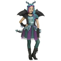 Kızlar Ejderha Kraliçe Cadılar Bayramı Kostüm Seti, Çok Renkli, Eğlenceli Dünya