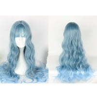 Benzersiz Pazarlık insan saçı Peruk Kadınlar için Lady 26 Mavi Kıvırcık peruk Peruk Kapaklı