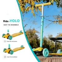 RideVOLO K itme skuter için Uygun 3 Yaşında, PU Yanıp Sönen Tekerlekler, Ayarlanabilir Yükseklikler, ABEC Tekerlek