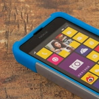 Nokia Lumia Kılıfı, Darbeye Dayanıklı Kickstand Koruması, Turkuaz Chevron