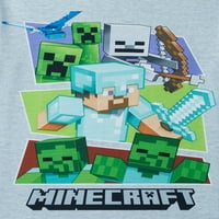 Minecraft'a Özel Erkek Çocuk 2 Parça Pijama Takımı, 4-12 Beden