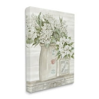 Stupell Industries Çekici Beyaz Çiçekler Klasik Kır Seramik Kavanozları, 40, Cindy Jacobs tarafından tasarlandı