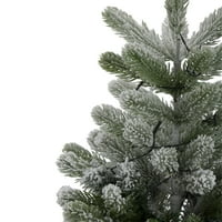 Bir çuval bezi tencerede 2 'B O saksı buzlu çam orta yapay Noel ağacı- Sıcak beyaz ışıklar