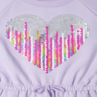 Wonder Nation Kız Çocuk Sweatshirt Elbise, Beden 4- & Plus