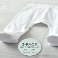Dürüst Bebek Giyim Organik Pamuk Erkek Kız Ayaklı harem pantolon, 2'li paket, Preemie Ay