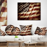 Designart Amerikan Bayrağı - Çağdaş Kırlent - 12x20