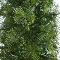 50 inç. Yeşil kalem yapay Noel Ağacı ile temizle LED ışıkları ve bükülebilir dalları beyaz Metal ekici