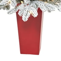 44 inç. Akın Eden Kuzey Carolina Köknar Yapay Noel Ağacı, Sıcak beyaz ışıklar ve Ekicide Bükülebilir dallarla