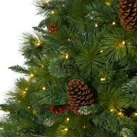 Neredeyse Doğal Temizle Prelit LED Karışık Renkler Tatil Çam Noel Ağacı, 8'
