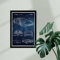 Ferrari F Mavi Kara Tahta ' Otomobiller Ev Dekorasyonu 13.00 19.00 Çerçeveli Resim Sanatı Baskılar