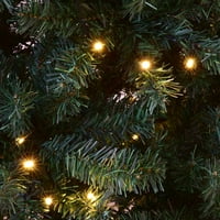Goplus Clear Prelit LED Yeşil Tam PVC Menteşeli Yapay Noel Ağacı, Standlı 8 '