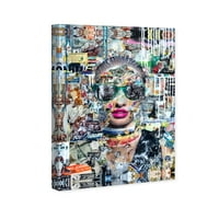 Wynwood Stüdyo Moda ve Glam Duvar Sanatı Tuval Baskılar 'Katy Hirschfeld-LongNight' Portreler-Gri, Pembe