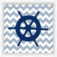 Mavi Yelkenli Tekne ve Tekerlek I 14 14 Duvar Sanatı