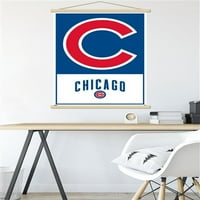 Chicago Cubs - Manyetik Çerçeveli Logo Duvar Posteri, 22.375 34