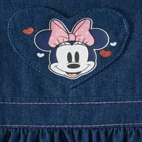 Disney Minnie Mouse Çarpıntı Kollu Bodysuit ve Kot Etek, Kıyafet Seti
