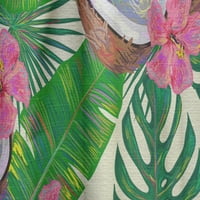 Designart 'Tropikal Orman Çiçekleri ve Cooconut' Yüzyıl Ortası Modern Perde Paneli