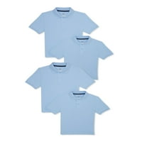 Wonder Nation Erkek Okul üniforması Pike polo gömlekler Kısa Kollu, 4'lü, 4-18 Beden