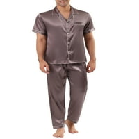 Benzersiz Pazarlık erkek Kısa Kollu Saten Pijama Setleri Pijama Gecelik Seti