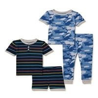 Wonder Nation Bebek ve Yürümeye Başlayan Çocuk Haccı Örgü Pijama Takımı, 4'lü, Beden 12M-5T