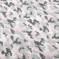 Mainstays Camouflage GSM, %100 Pamuk, Pazen Çarşaf Takımı, Pembe, Dolu