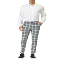 Benzersiz Pazarlık erkek Klasik Ekose iş Düzenli Fit kalem pantolon pantolon