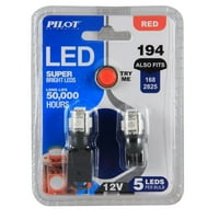 2 parçalı Set 5-SMD LED kubbe ışık Ampul, Kırmızı