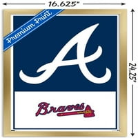 Atlanta Braves-Logo Duvar Posteri, 14.725 22.375 Çerçeveli