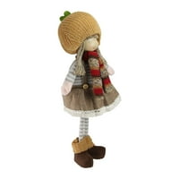 Eşarp ve kabak şapka Şükran figürü ile 15 Ayakta sonbahar kız Gnome